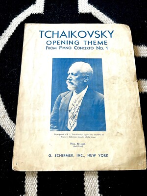 Tchaikovsky Opening Sheet Music Piano Concerto No. 1 By G Schirmer 1941 Vintage