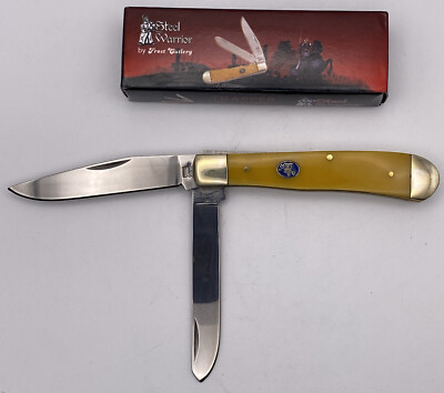 Steel Warrior Collector Knife ~ Trapper Knife SW-108 Y ~ 2 Blades - MIB