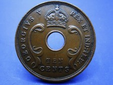 EAST AFRICA 10 CENT 1924  COIN / SNIFF'S ANCIENT COINS  T-3