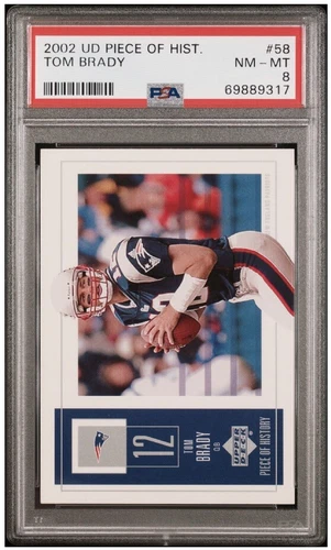 2002 UD Piece of History #58 Tom Brady PSA 8 NM-MT New England Patriots MVP 🐐🔥