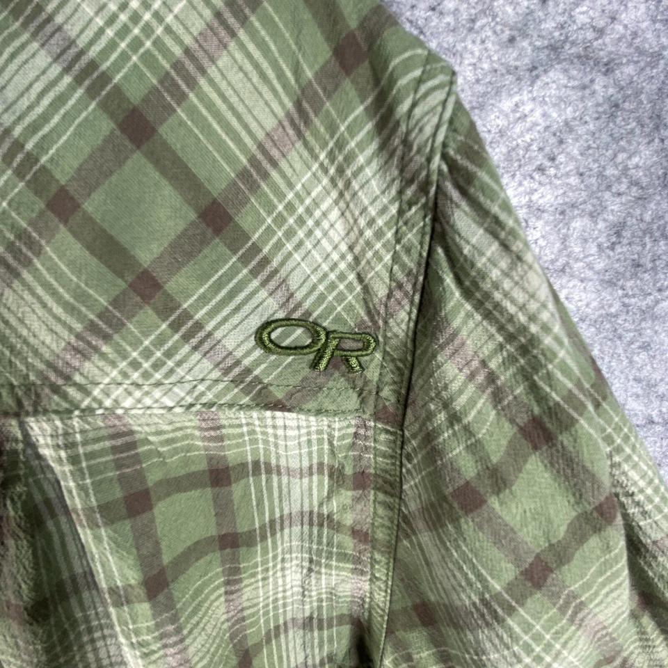 Camisa de investigación al aire libre para hombre extra grande caqui verde a cuadros camping senderismo al aire libre Foto 4 de 4