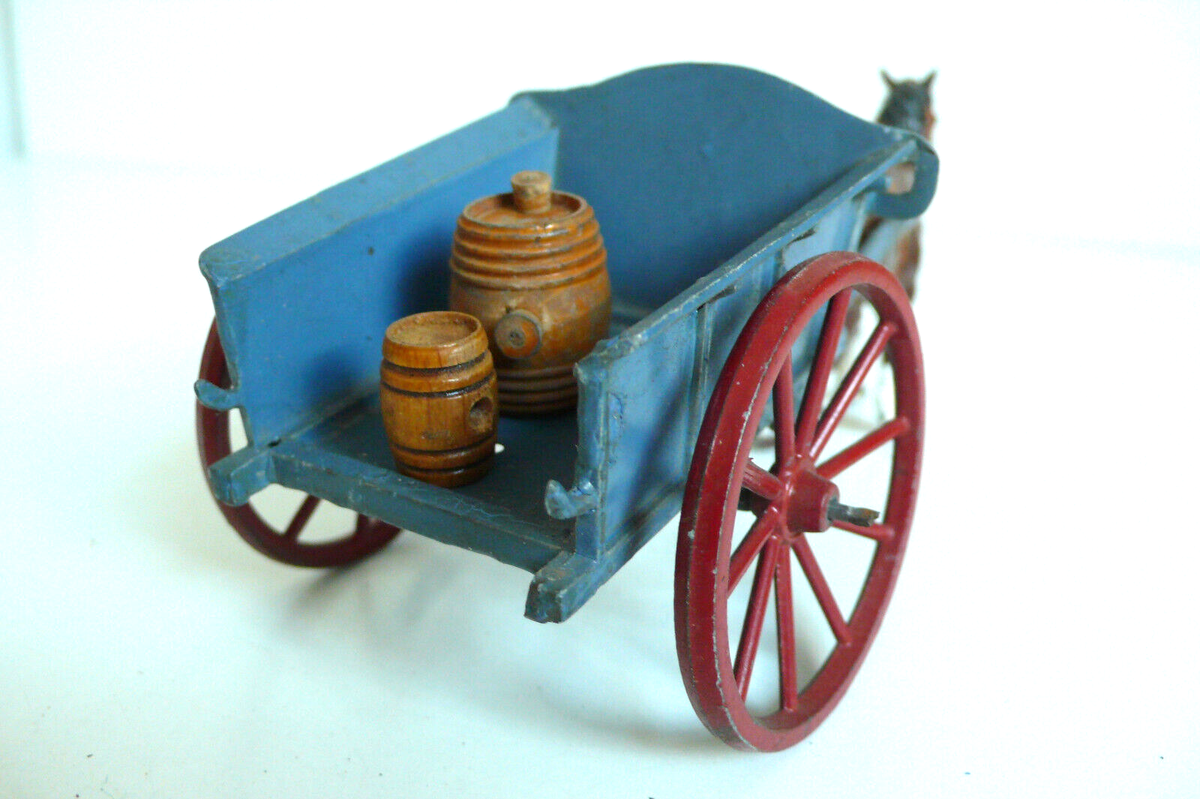 Quiralu ancien – Attelage militaire chevaux + conducteur – aluminium peint - Collection