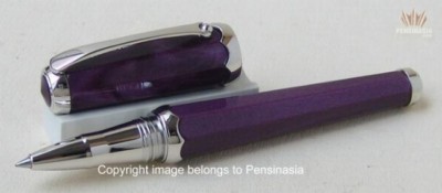MONTEGRAPPA PICCOLA VIOLA WITH SILVER PLATED FINISH ROLLER BALL PEN GORGEOUS !!!