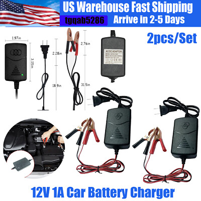 #ad 2X Car Battery Charger Maintainer 12V Trickle RV for Truck Motorcycle ATV Auto $13.99