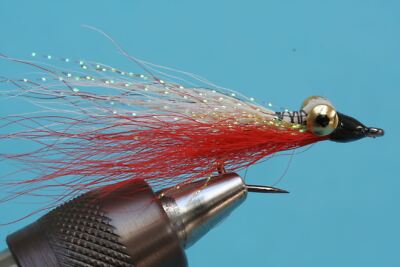Fliegentom Streamer 3 Stück  Clouser Deep Minnow - weiß/rot