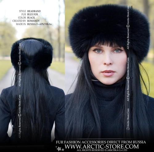 Originale di Design da Donna Pelliccia Fascia Headwrap IN Nero Fox | eBay