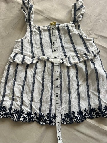 Primark Girls Size 7/8 Flower and Stripe Outfit Shorts And Tank Set White/Black - Picture 15 of 22