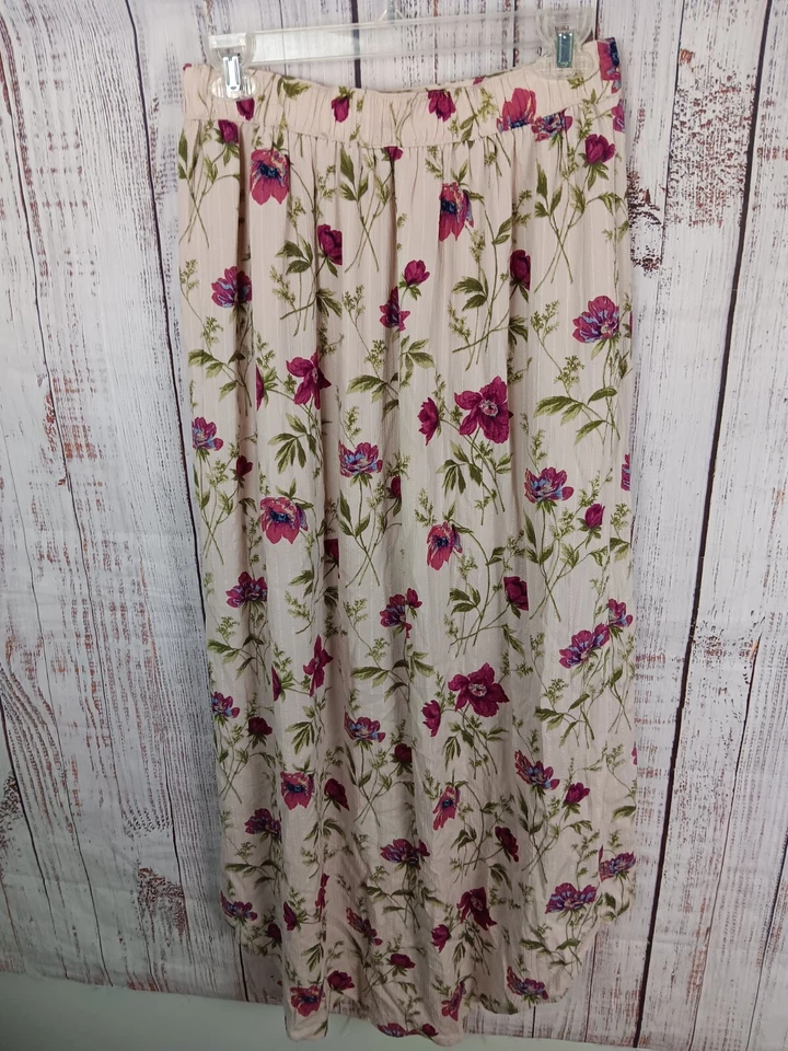 Falda American Eagle Para Mujer M Floral Tropical Boho Alta Baja Forrada Pull On Foto 2 de 4