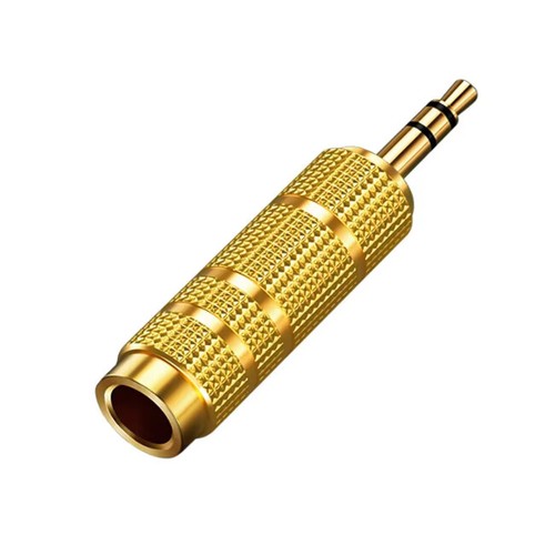2x Enchufe convertidor adaptador de auriculares grande a pequeño conector de audio dorado de 3,5 mm a 6,35 mm - Imagen 2 de 7