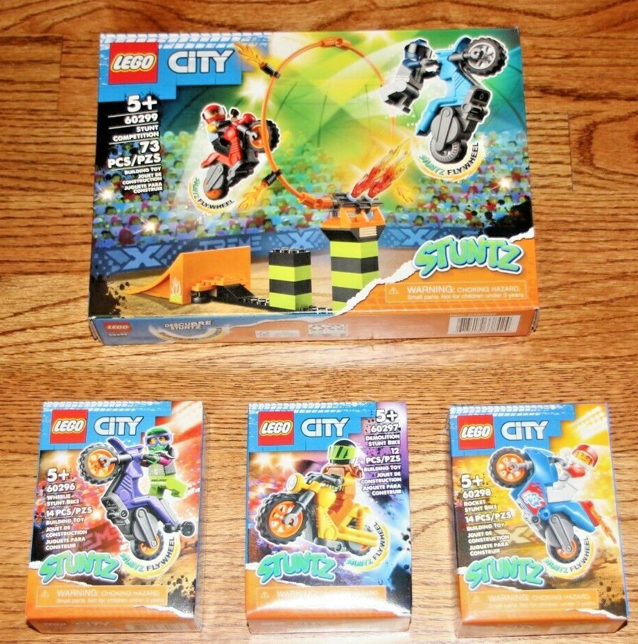 2021 LEGO CITY STUNTZ 60296-60297-60298 & 60299 STUNT BIKE 2021 LEGO CITY STUNTZ 60296-60297-60298 & 60299 STUNT BIKE