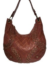 ISABELLA FIORE CHAIN WEAVED WENDY QUILTED LEATHER CHAIN EMBELLISHED HOBO MRP 795