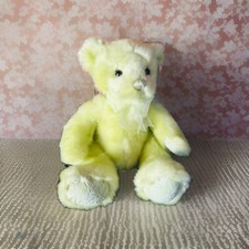 First  Main Yellow Green Sherbet Baby Teddy Bear Bow Tie Lacey Paws Feet Plush