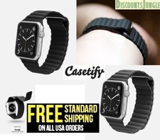 casetify Magnetic Loop Bands Apple Watch Slate / BLACK Leather Band 38MM 42MM