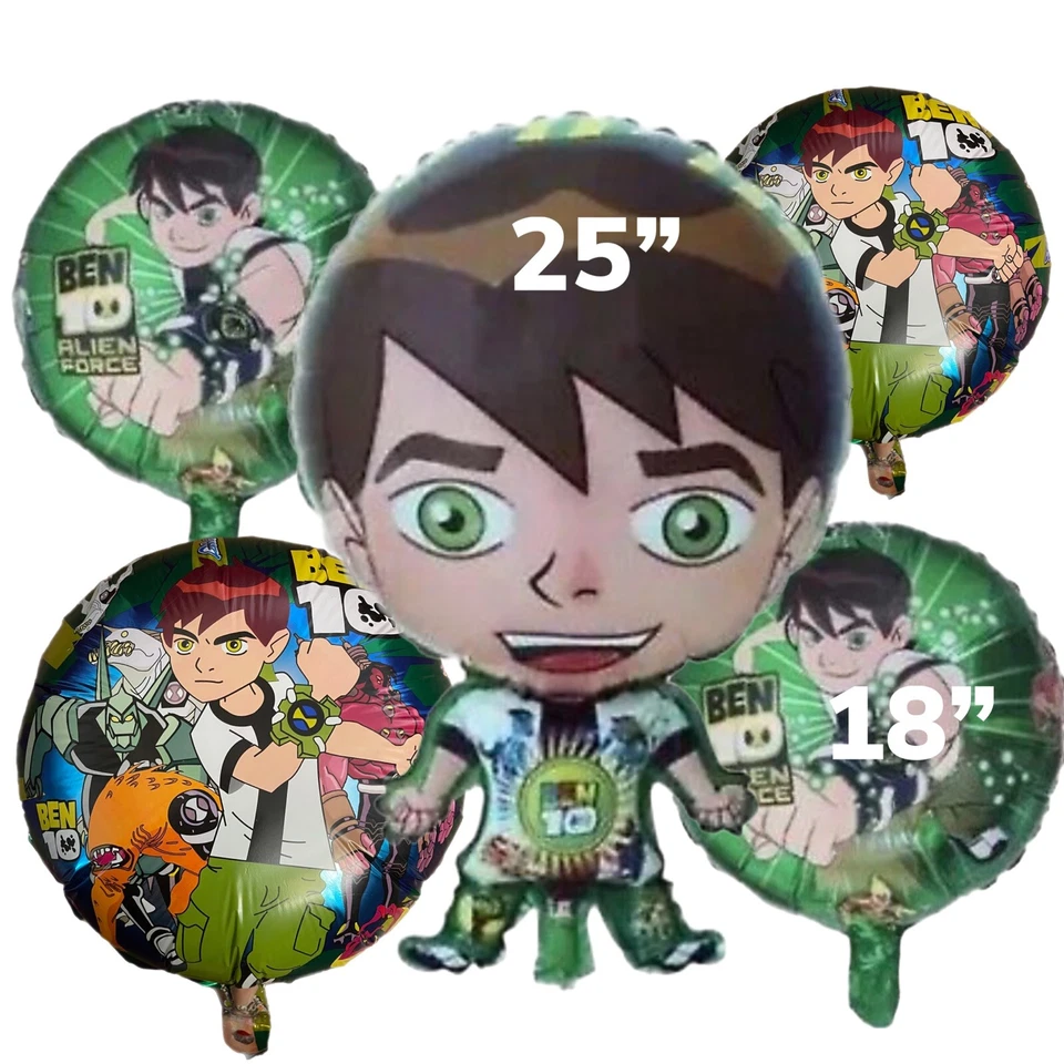 BEN 10 Juego Cumpleaños Globo Fiesta Decoraciones Superhéroe Niños Niñas 5 Piezas Foto 4 de 4