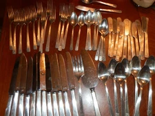 Vintage Noblesse Lot Oneida Community Plate 60 Pieces/ Silver Plated Art Deco