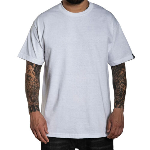 Sullen Uomo Solido Standard T-Shirt Bianco Abbigliamento Tatto - Foto 1 di 4