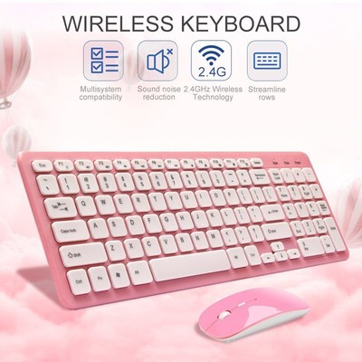 Ultra-Thin 96 Keys 2.4G Wireless Keyboard Mouse Suit For PC Laptop Desktop Win10