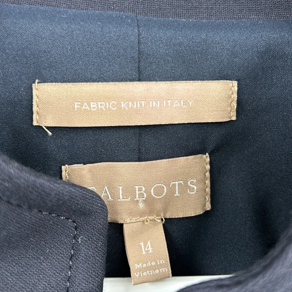 Talbots женщин Luxe вязаный куртка размер 14 темно-синий классический карьера старые деньги - Изображение 4 из 4