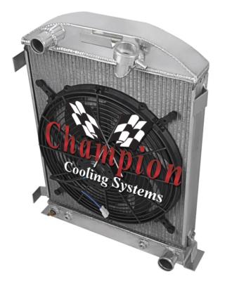 KR 2 Row 1'' Tubes Radiator Chevy Configuration W/ 16'' Fan for 1932 Ford High Boy