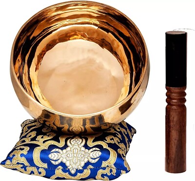 Large Nepal Tibetan Singing Bowl Set Pure Bronze Meditation Sound Bowl ...