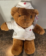 Teddy Bear Nurse Helthee Reddish Brown Vintage Ear Tag Caltoy Plush 16" Korea