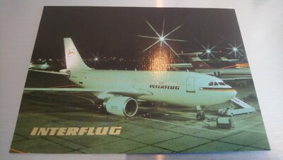 AK Postcard INTERFLUG A310 DDR Design Luftfaht Airport 