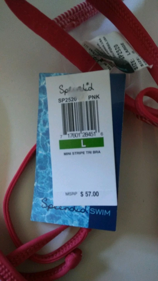 Espléndido conjunto de bikini triangular de 2 piezas para mujer talla 10 mini rayas rosa nuevo ENVÍO RÁPIDO Foto 3 de 4