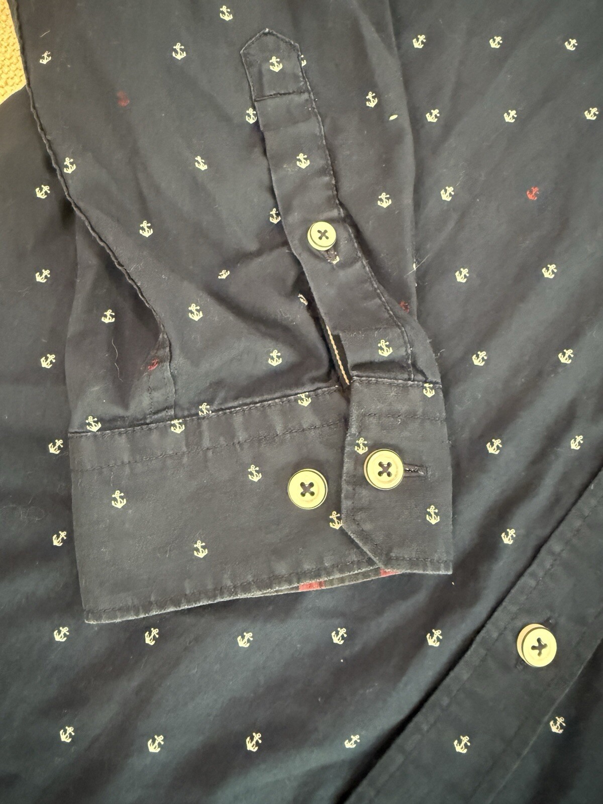 Express Fitted Button-down Anchor Print Blue Men’… - image 3