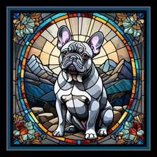 Grey French Bulldog Large Refrigerator Magnet