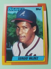 1990 Topps Atlanta Braves Baseball Card #199 Sergio Valdez Rookie