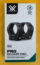 Vortex Optics PR34-M Pro Series 34mm Medium Riflescope Rings