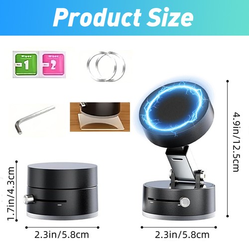 Strong Magnetic Car Phone Holder Foldable Design 360° Adjustable Vacuum Mount - Photo 6 sur 11