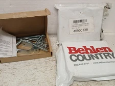 Lot Of 3 -Fence Gate Hardware Kit Screw Hooks Hinges 1 5/8 in dia Zinc Behlen