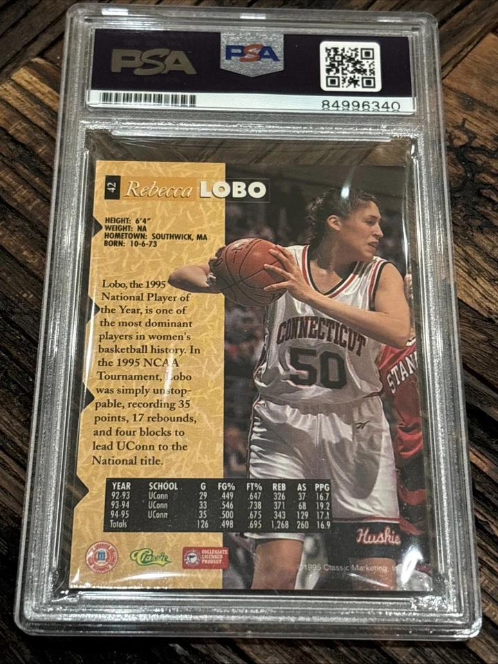 Rebecca Lobo Autographed Classic 5 Sport Die Cut RC PSA Slab Auto Signed Rookie - Image 2 of 2