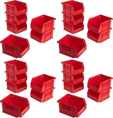 Versatile Stackable Storage Bins - 5'' x 4'' x 3'' Red Bins for Home & Office