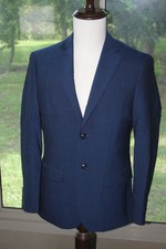 JOHN VARVATOS USA 36S Royal Blue Blazer Jacket 2 Button 2 Vent