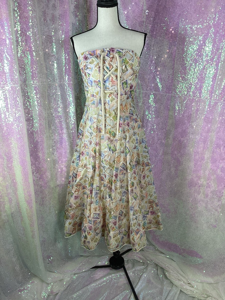 Zimmermann High Tide Laced Midi Stamp Print Sz US4/AU0