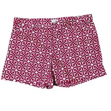 Laundry by Shelli Segal Womens Sz-6 Geometric Print Pink White Shorts Pockets