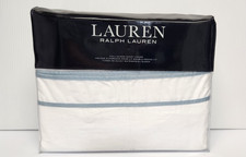 NWT Ralph Lauren Spencer Border Sateen 100 Cotton Duvet Cover Soft Teal QUEEN
