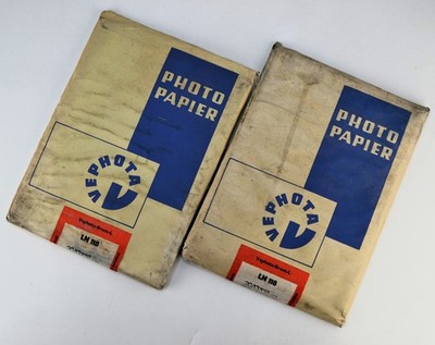 2 GERMAN 13x18cm EXPIRED VEPHOTA BROMO-L LN 118 CARDBOARD PHOTOPAPER PACKS