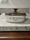 VTG Corning Ware Abundance Fruit A-2-B 2L Casserole Dish w/Amber Pyrex A9C Lid