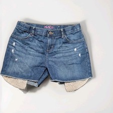 The Children's Place Distressed Denim Cut-Off Shorts Girls Size 14 Blue