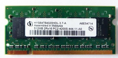 512MB Qimonda PC2-4200S-444-11, HYS64T6402HDL-3.7-A 533MHz Notebook Speicher
