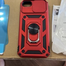 iPhone SE 2022 2020 3rd 2rd 6 7 8 Case with HD Screen Protector  Slide Camera