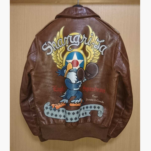 The Real McCoy's, The Real McCoy's A-2 Shangri-La Horsehide Leather Flight Jacket Size 36 Vintage