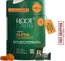 Root Labs 10-1 Alpha Shilajit Gummies | 4000mg Shilajit with ShilAbsorb® | KS...
