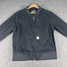 Carhartt Women's Size Medium Black Rugged Flex Crawford Bomber Jacket Logo Work