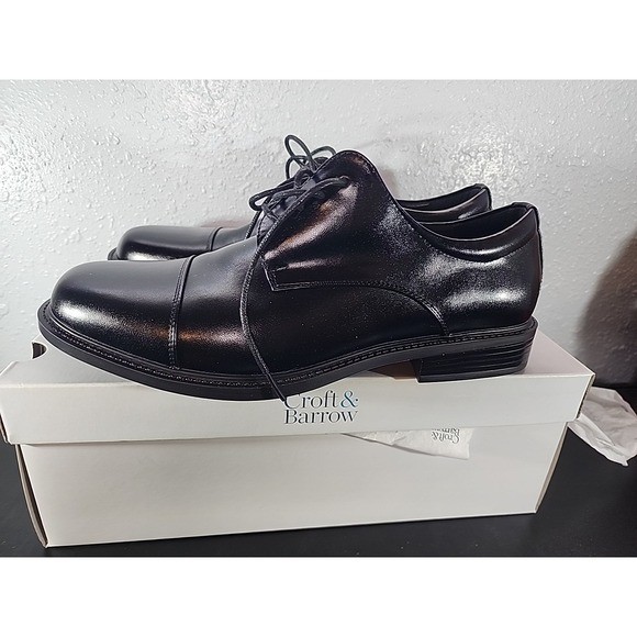 Croft & Barrow Nash Black Ortholite Oxford Dress Shoes Men display picture 1