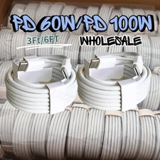 60W/100W USB C To USB C Cable Fast Charger For iPhone 15/16/17/Samsung/iPad Lot