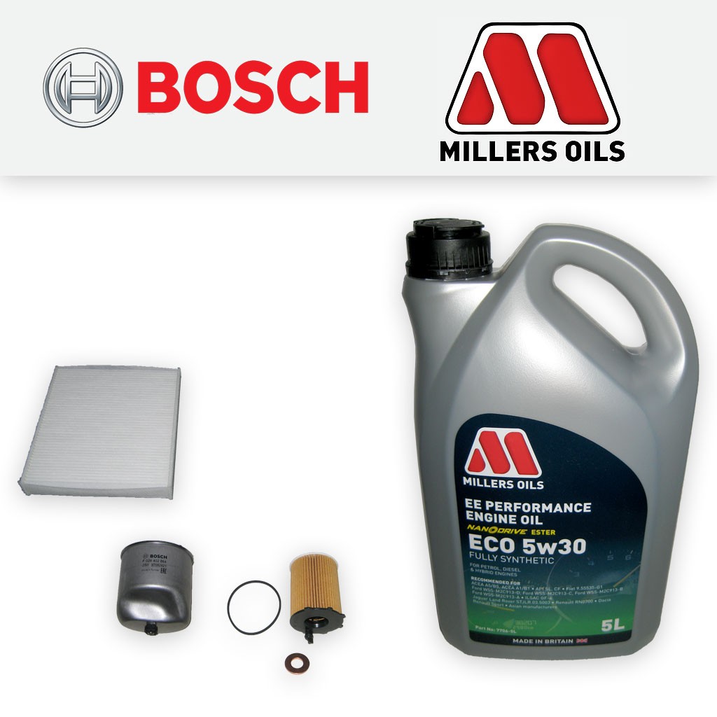 SERVICE KIT for VOLVO V50 1.6 D2 OIL FUEL CABIN FILTERS +5w30 EE OIL (2010-2012)